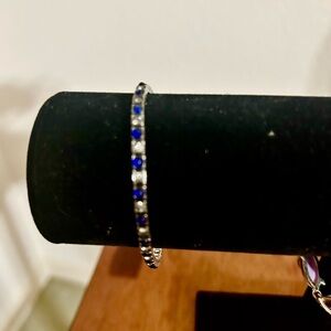 Antique Platinum sterling ,sapphire eternity bracelet Bracelet.